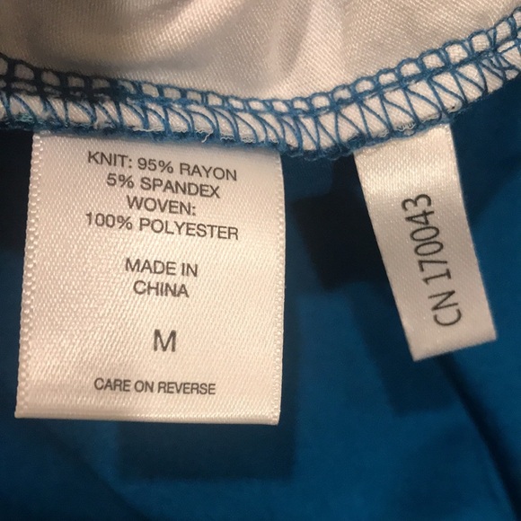 7th Avenue NY&C Blue Floral Paisley Mixed Media Short Sleeve Blouse-Size M - Picture 13 of 13